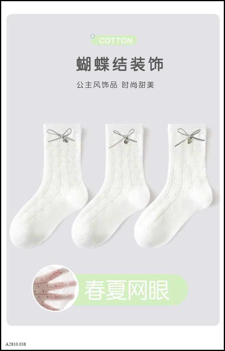 SÉT 3Đ TẤT LƯỚI NƠ   Giá sỉ 50k/set 3đ