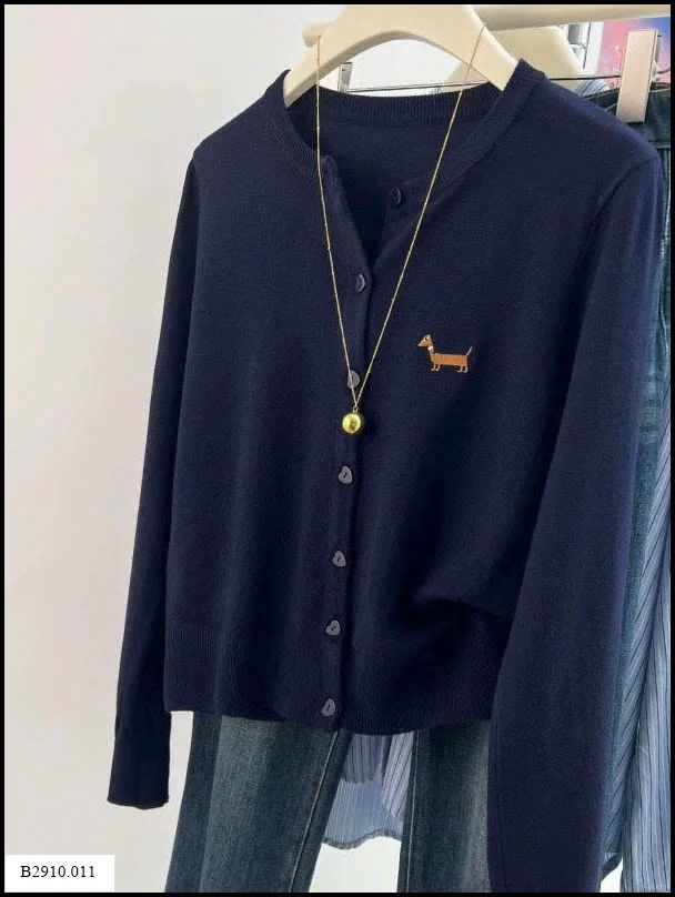 ÁO LEN CARDIGAN THÊU HÌNH CÚN   Giá sỉ 135ka