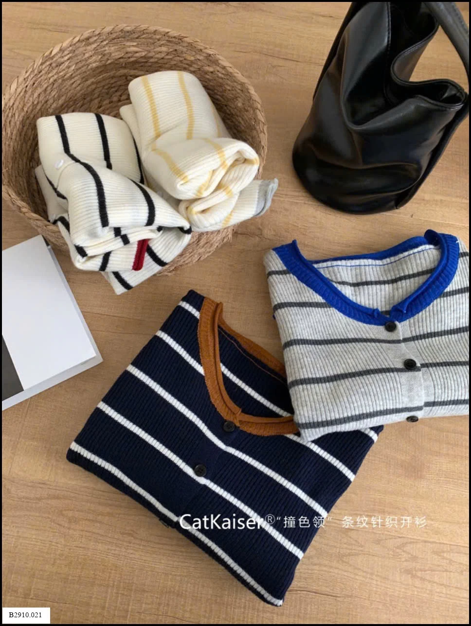 ÁO LEN KẺ MỎNG CATKAISER   Giá sỉ 144k