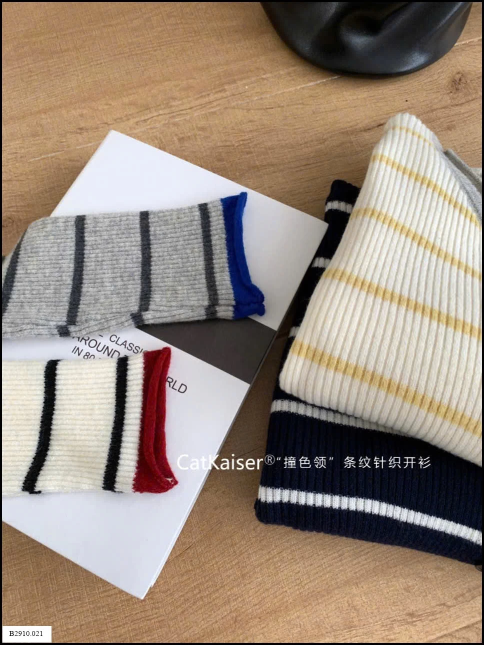 ÁO LEN KẺ MỎNG CATKAISER   Giá sỉ 144k