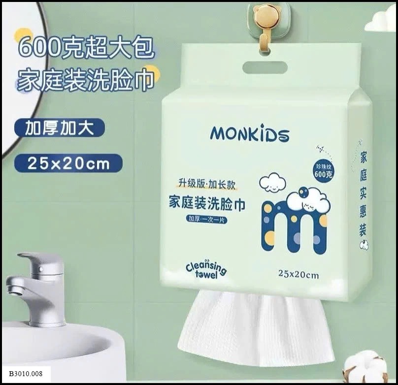 KHĂN GIẤY RỬA MẶT 1 LẦN ĐA NĂNG MONKIDS   Giá sỉ 100k
