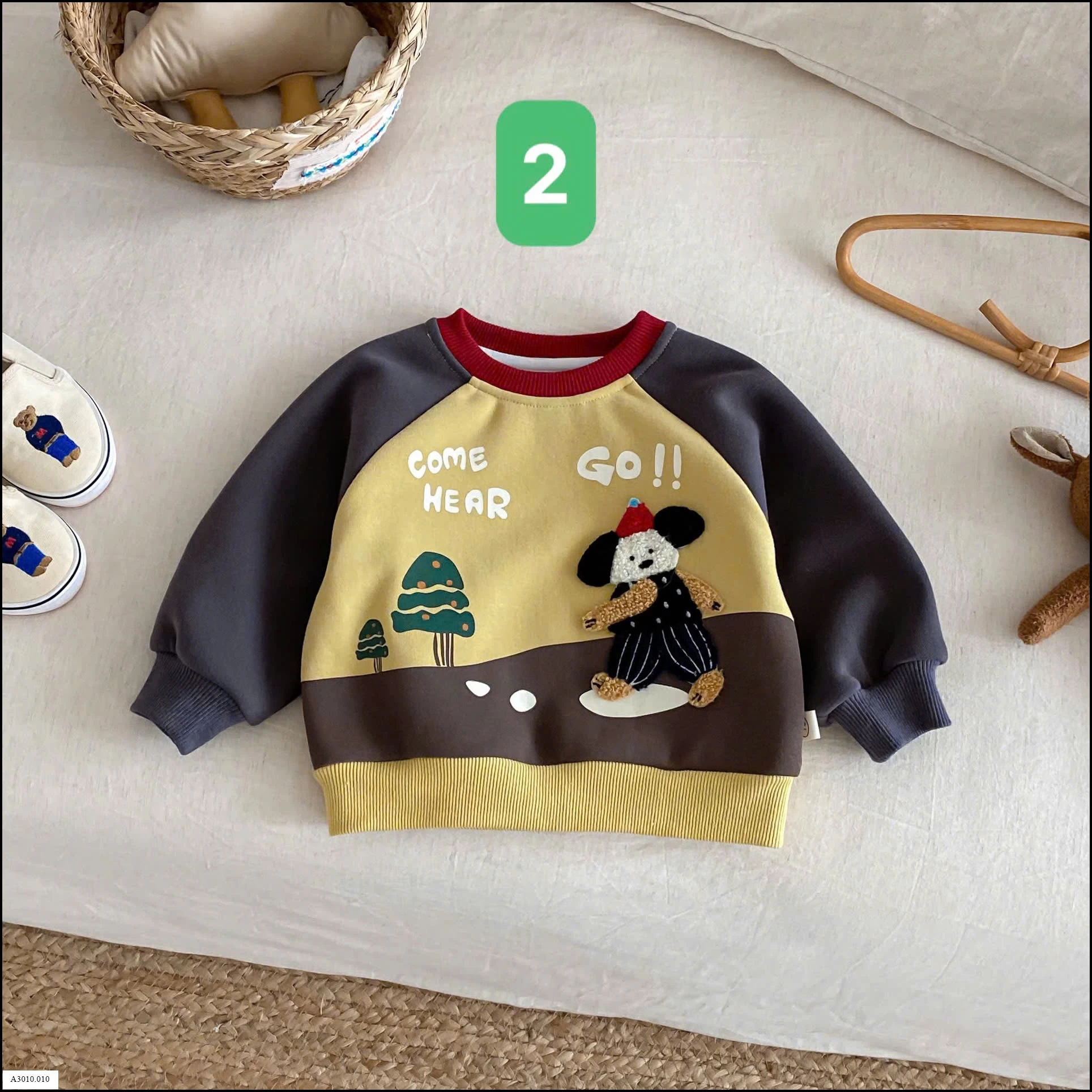 ÁO NỈ LÓT LÔNG HOẠT HÌNH CHO BÉ   Giá sỉ số 1,4: 125k  số 2,3: 136k