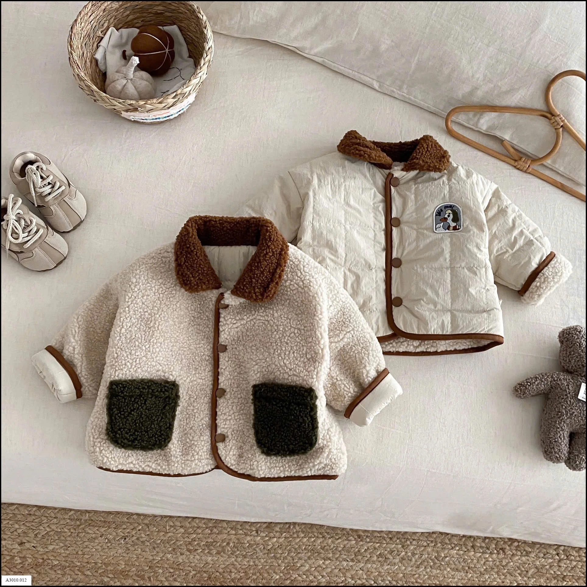 ÁO KHOÁC 2 MẶT CHO BÉ  Giá sỉ 195k