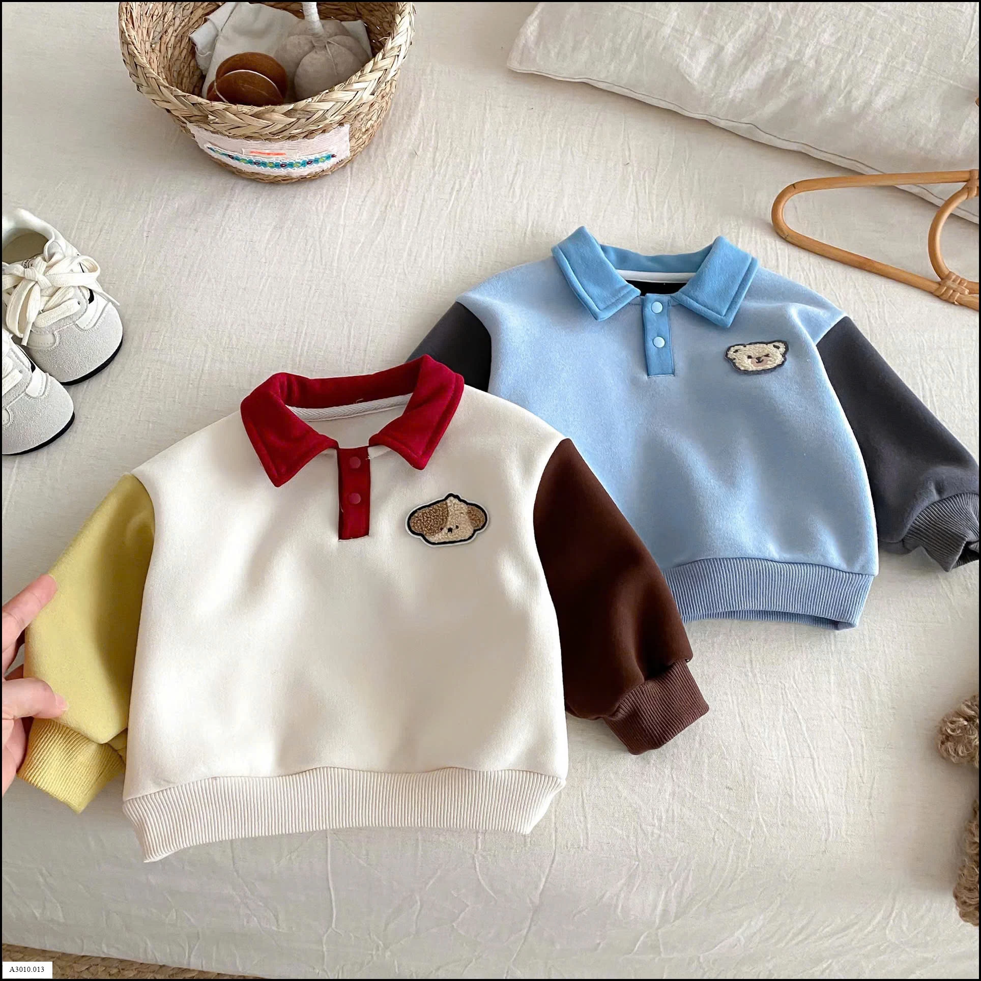 ÁO POLO NỈ PHỐI MÀU BT   Giá sỉ 136k