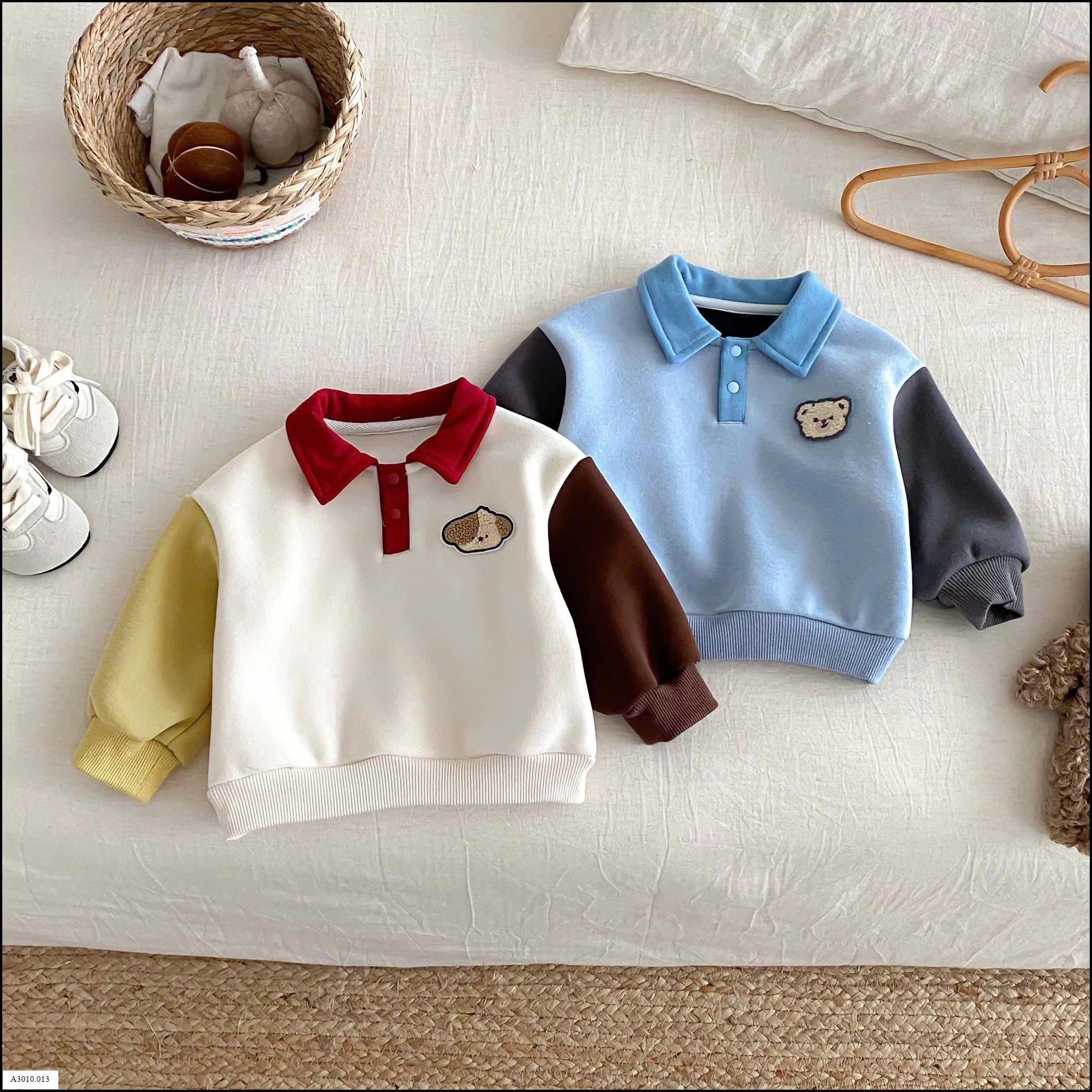 ÁO POLO NỈ PHỐI MÀU BT   Giá sỉ 136k