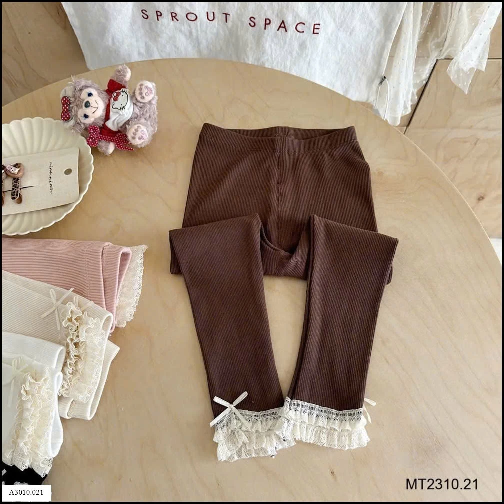 Quần leging gấu ren bé gái   Giá sỉ 72k/chiếc