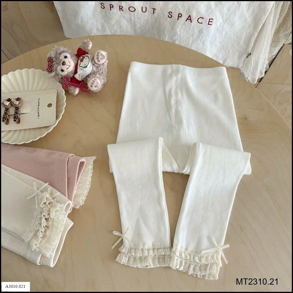 Quần leging gấu ren bé gái   Giá sỉ 72k/chiếc