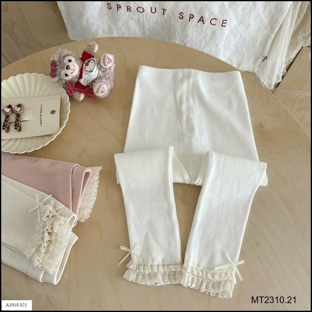 Quần leging gấu ren bé gái   Giá sỉ 72k/chiếc