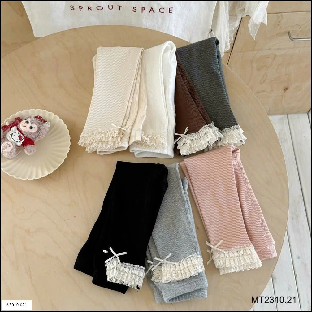 Quần leging gấu ren bé gái   Giá sỉ 72k/chiếc