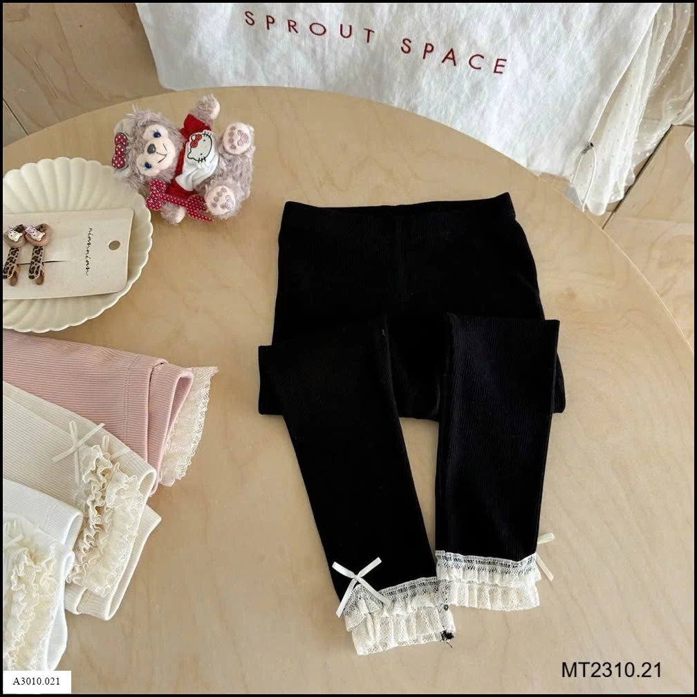 Quần leging gấu ren bé gái   Giá sỉ 72k/chiếc