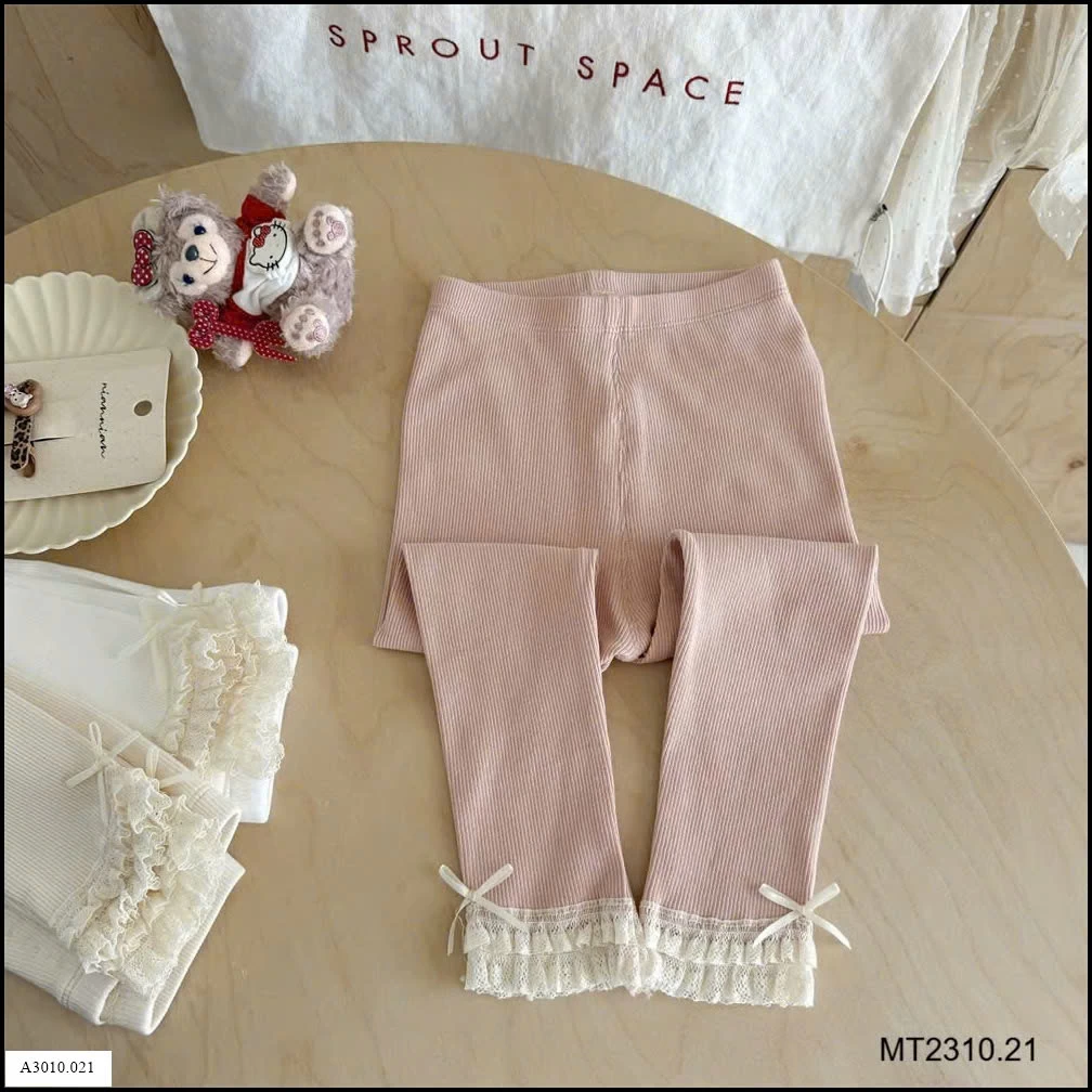 Quần leging gấu ren bé gái   Giá sỉ 72k/chiếc
