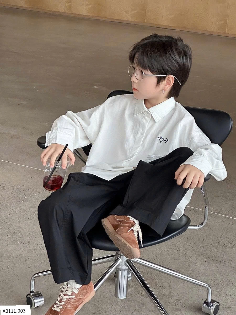 SET ÁO SƠ MI CHÓ MIX QUẦN THÔ AMBB   Giá sỉ Sz 90-150: quần #147k,  áo 160k Sz 160 quần #162k,  áo 173k Sz 170 quần #175k,  áo 191k