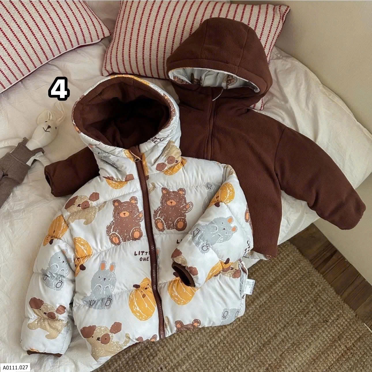 ÁO KHOÁC TRẺ EM 2 MẶT   Giá sỉ 155k