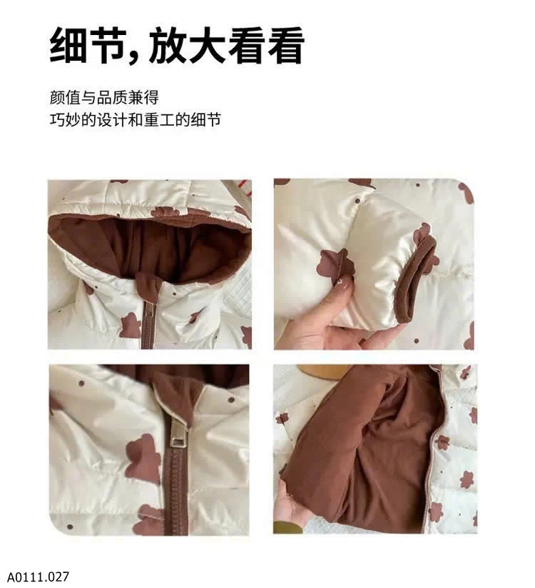 ÁO KHOÁC TRẺ EM 2 MẶT   Giá sỉ 155k