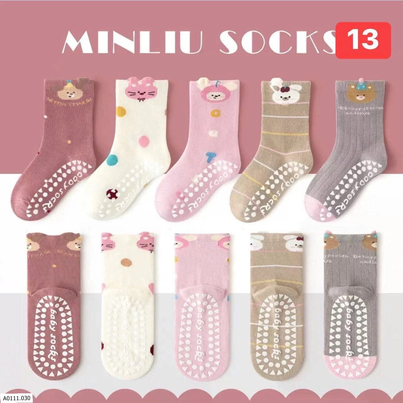 SET 5Đ TẤT CHỐNG TRƠN NHÀ MINLIU   Sỉ  86k/1 set 5đ