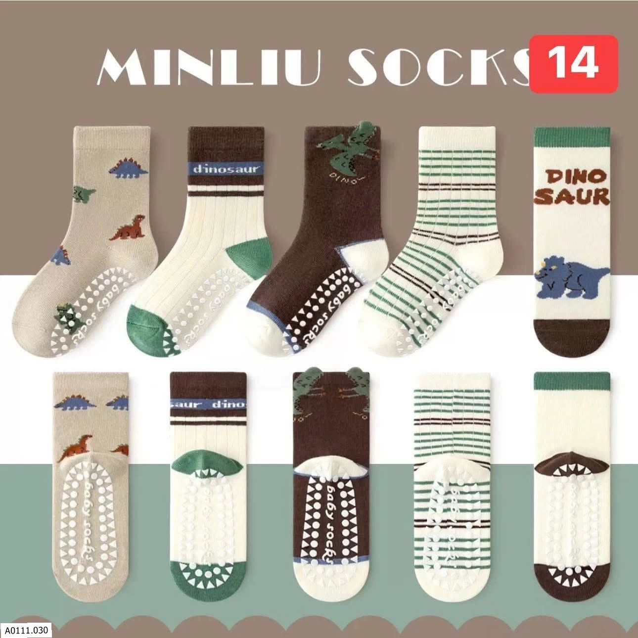 SET 5Đ TẤT CHỐNG TRƠN NHÀ MINLIU   Sỉ  86k/1 set 5đ