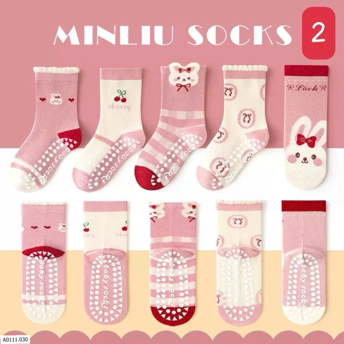 SET 5Đ TẤT CHỐNG TRƠN NHÀ MINLIU   Sỉ  86k/1 set 5đ