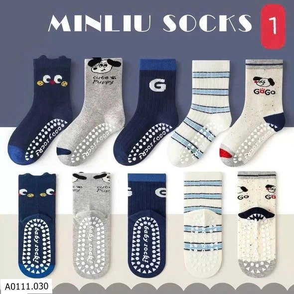 SET 5Đ TẤT CHỐNG TRƠN NHÀ MINLIU   Sỉ  86k/1 set 5đ