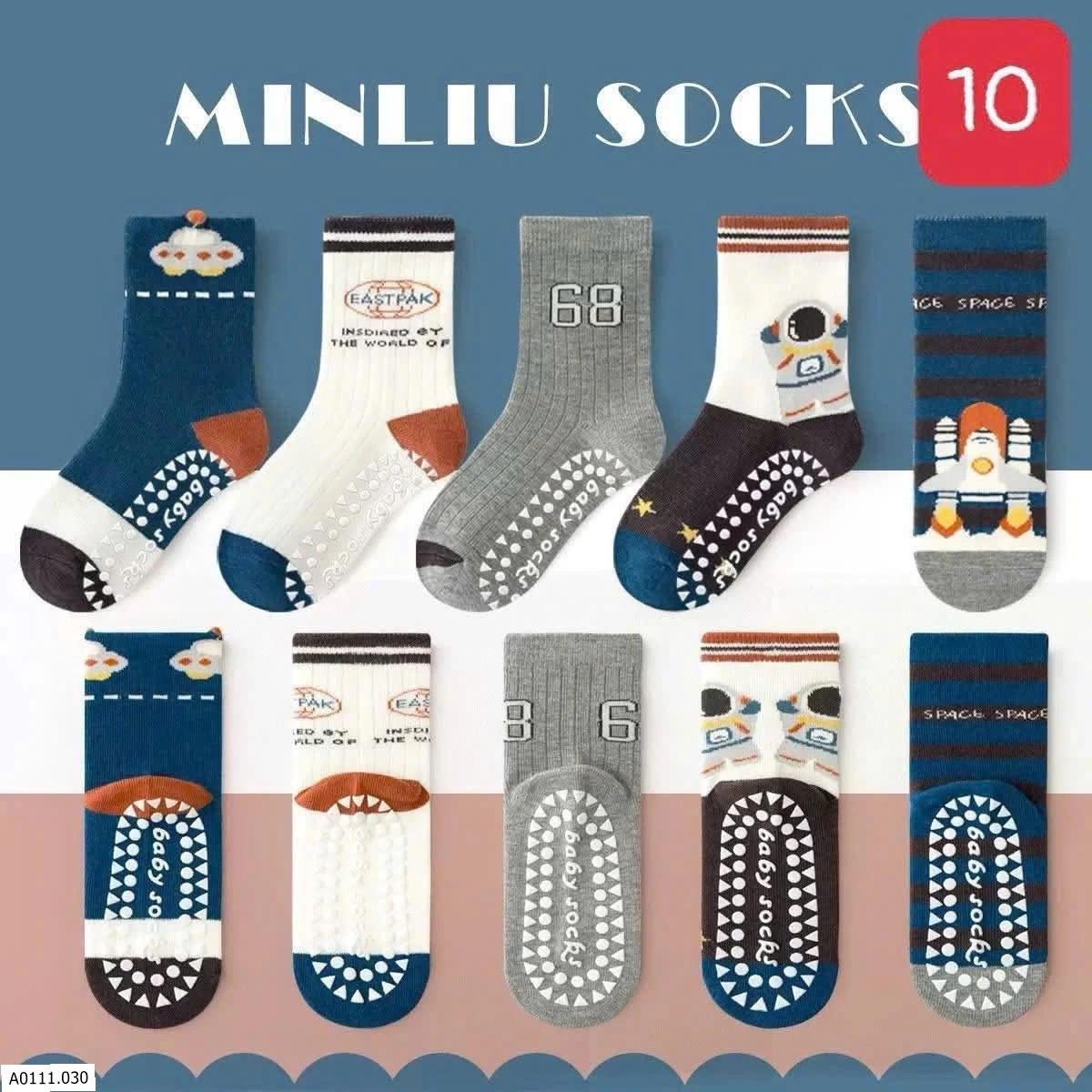 SET 5Đ TẤT CHỐNG TRƠN NHÀ MINLIU   Sỉ  86k/1 set 5đ