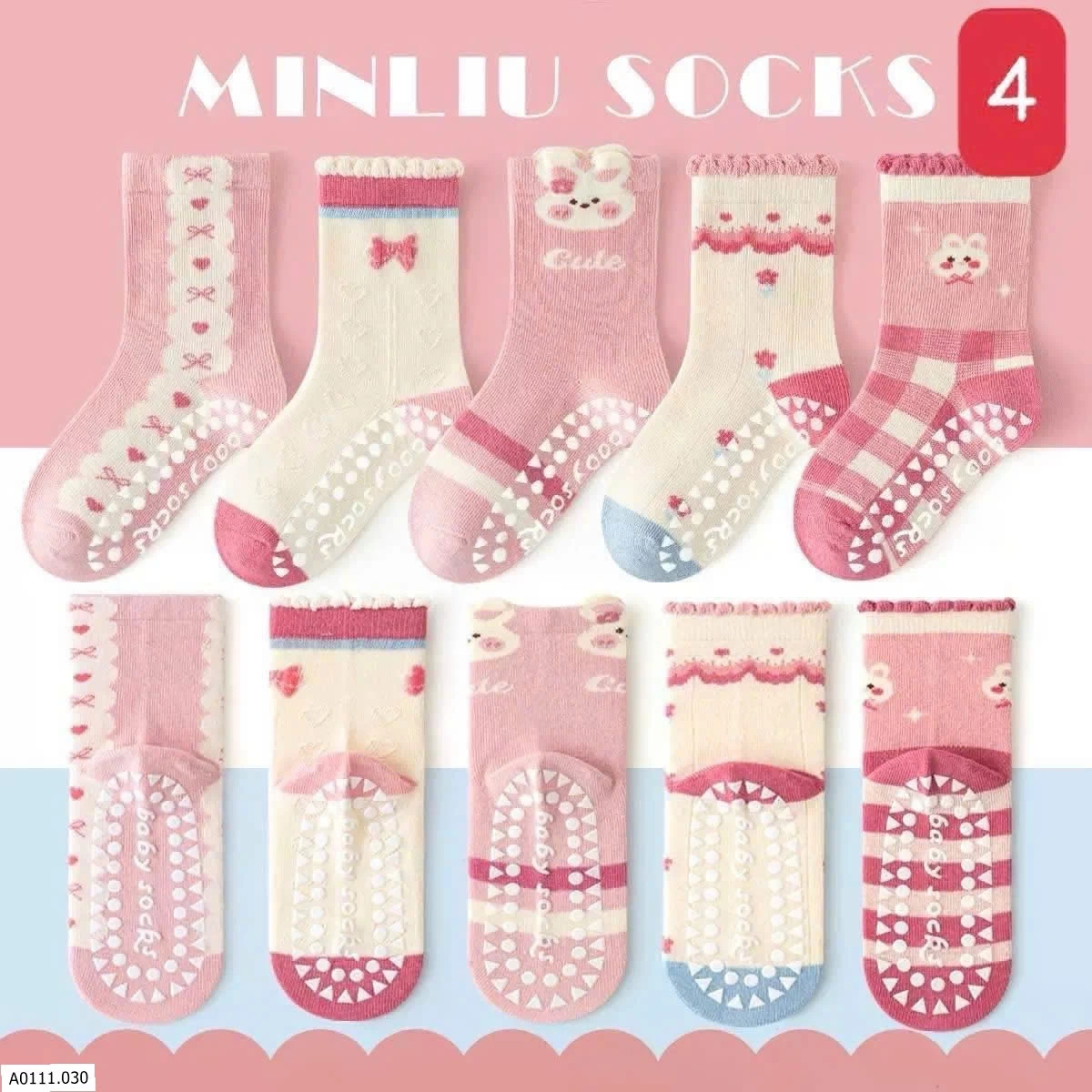 SET 5Đ TẤT CHỐNG TRƠN NHÀ MINLIU   Sỉ  86k/1 set 5đ