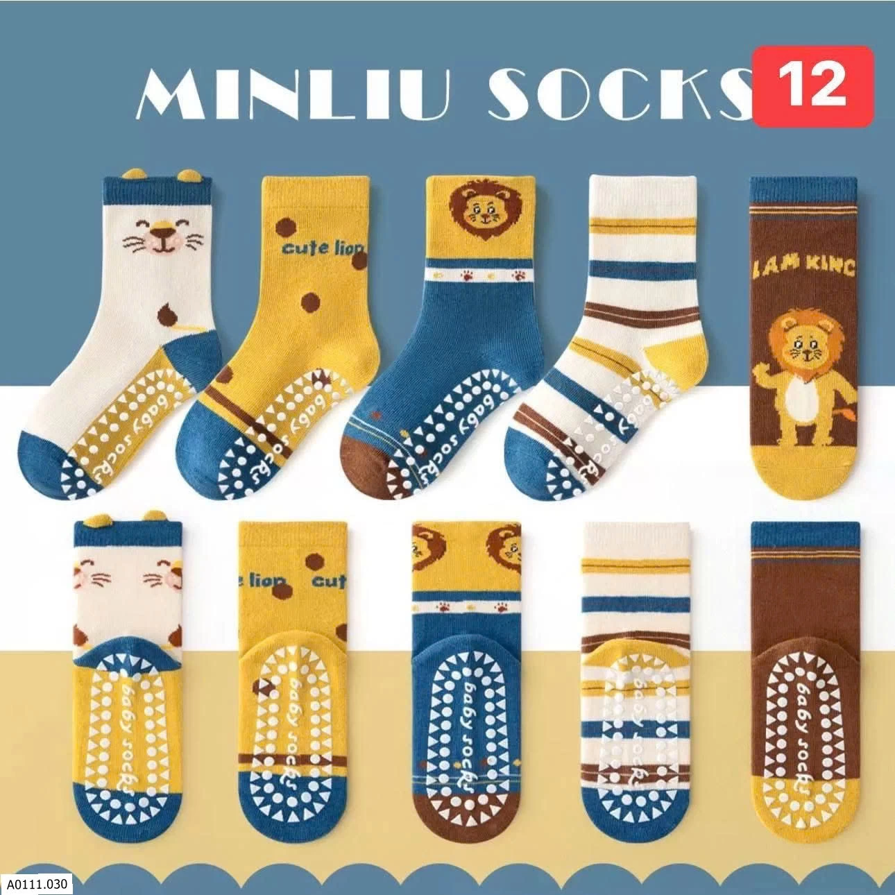 SET 5Đ TẤT CHỐNG TRƠN NHÀ MINLIU   Sỉ  86k/1 set 5đ