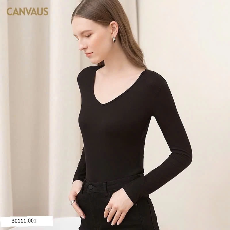 Áo cổ chữ V CANVAUS mùa thu   Giá sỉ 150k