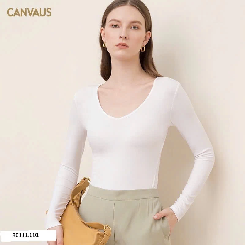 Áo cổ chữ V CANVAUS mùa thu   Giá sỉ 150k