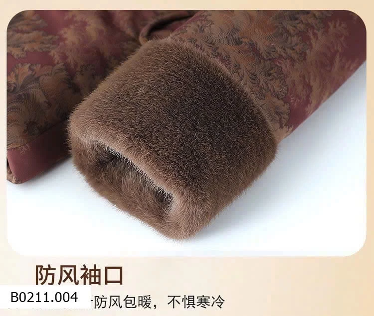 ÁO KHOÁC CỔ ĐỨNG GẤM PHỐI LÔNG CỔ   Giá sỉ 275k