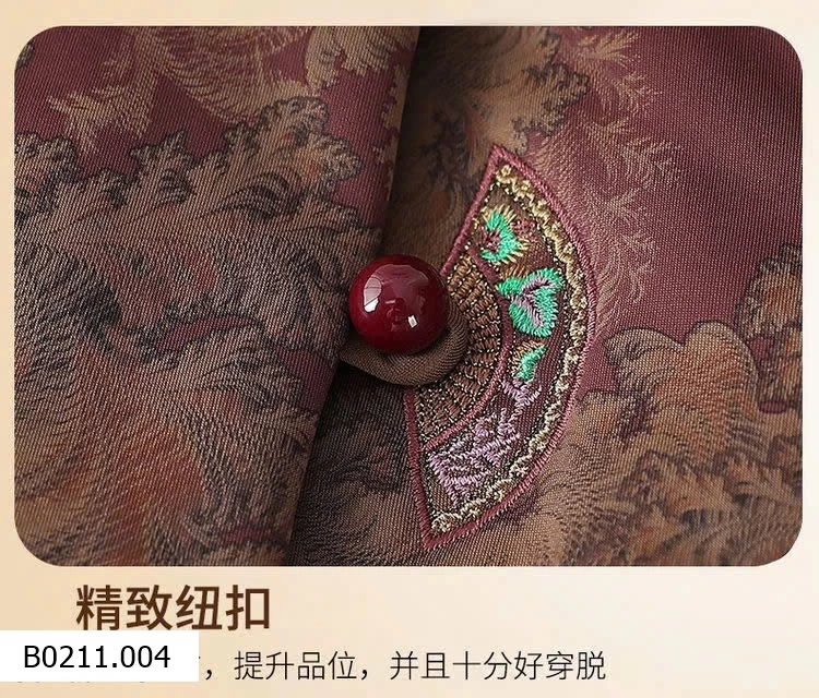 ÁO KHOÁC CỔ ĐỨNG GẤM PHỐI LÔNG CỔ   Giá sỉ 275k