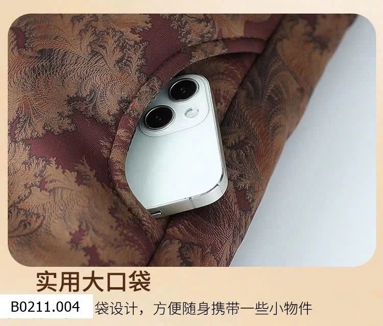 ÁO KHOÁC CỔ ĐỨNG GẤM PHỐI LÔNG CỔ   Giá sỉ 275k