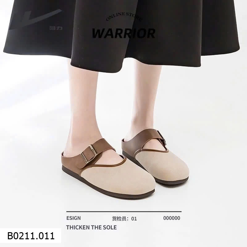 DÉP MULE WARRIOR PHỐI KHÓA KIM LOẠI   Giá sỉ 225k