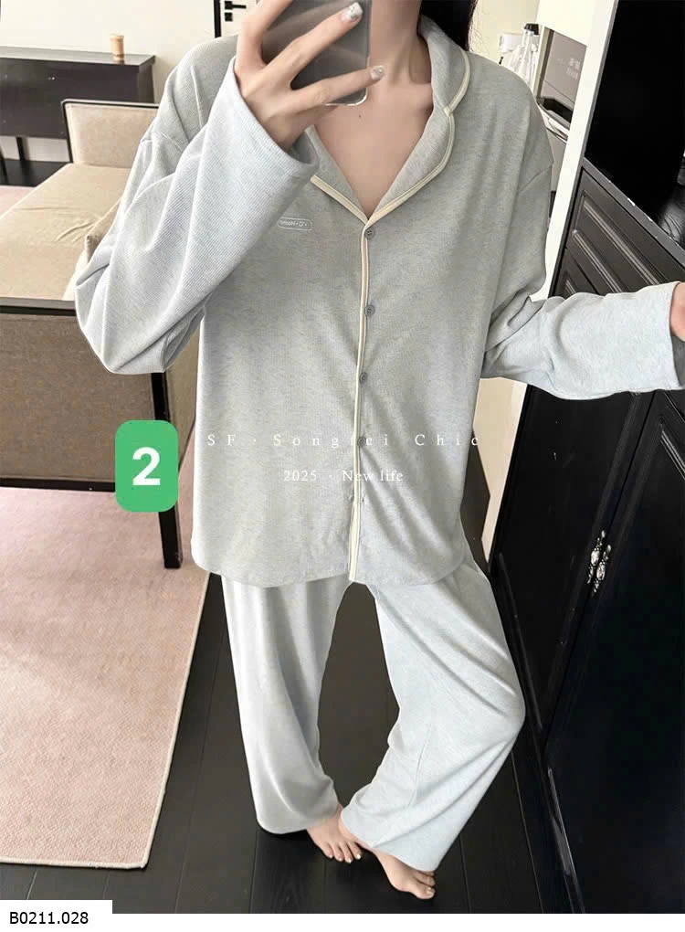 BỘ PIJAMA DÀI CỔ BÈO NỮ  Giá sỉ 240