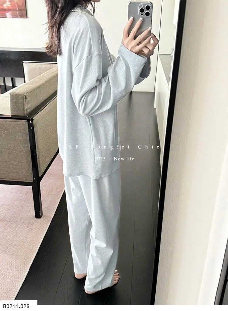 BỘ PIJAMA DÀI CỔ BÈO NỮ  Giá sỉ 240