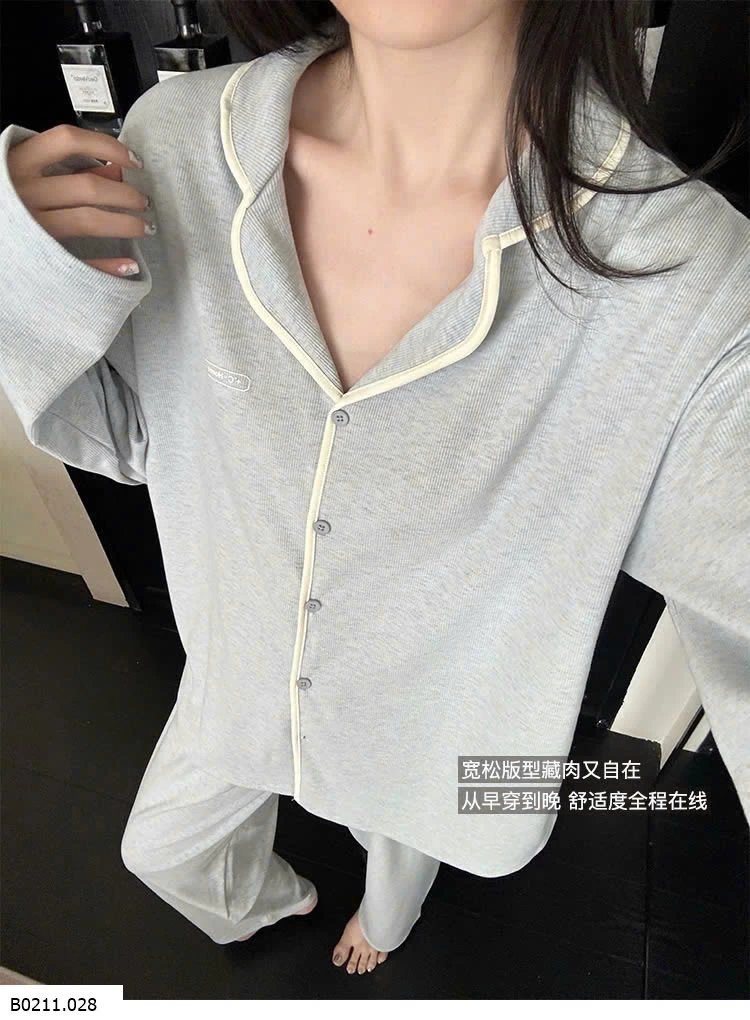 BỘ PIJAMA DÀI CỔ BÈO NỮ  Giá sỉ 240
