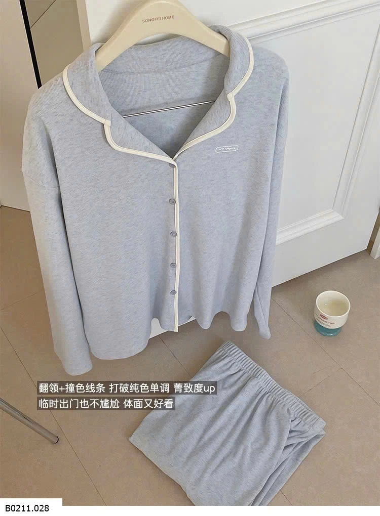 BỘ PIJAMA DÀI CỔ BÈO NỮ  Giá sỉ 240