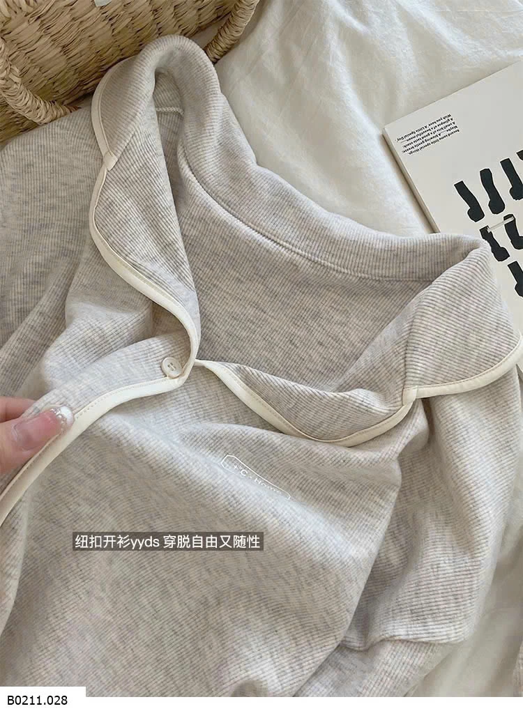 BỘ PIJAMA DÀI CỔ BÈO NỮ  Giá sỉ 240