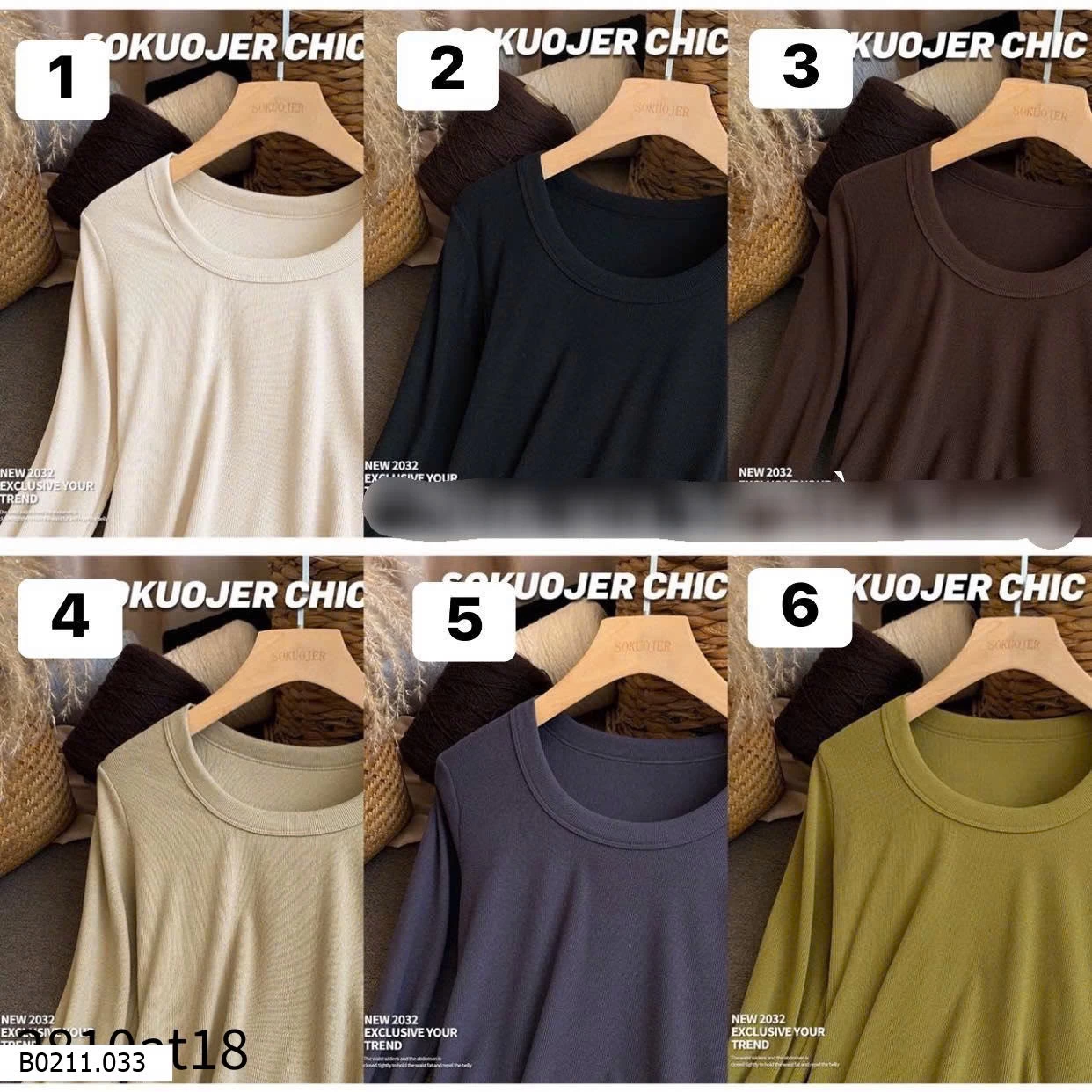 ÁO THUN TĂM CỔ TRÒN HÃNG SOKUOJER CHIC  Giá sỉ 70k