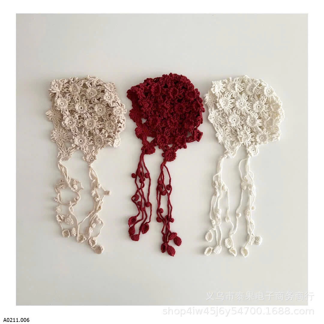 MŨ LEN HOA CHO BÉ   Giá sỉ 104k