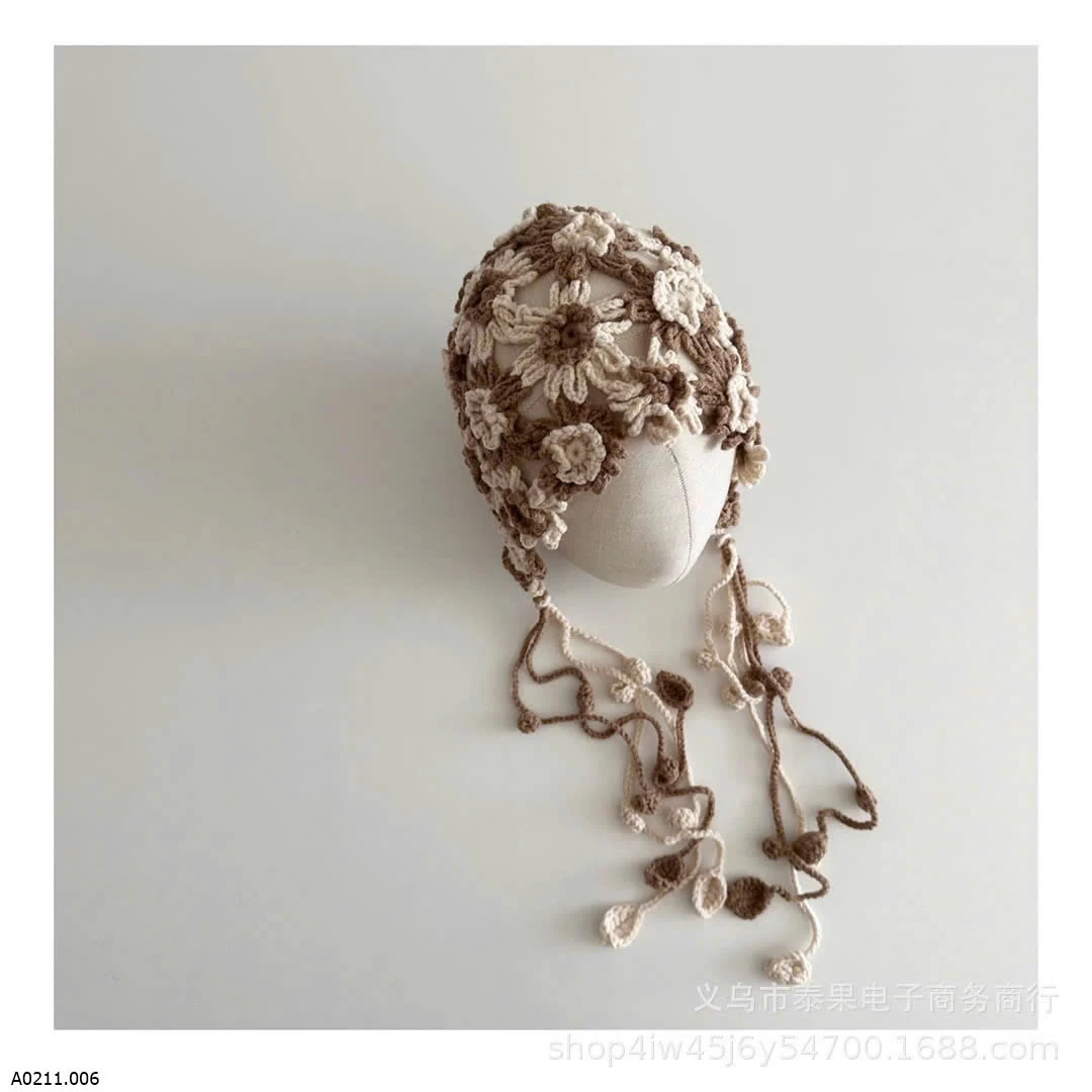 MŨ LEN HOA CHO BÉ   Giá sỉ 104k