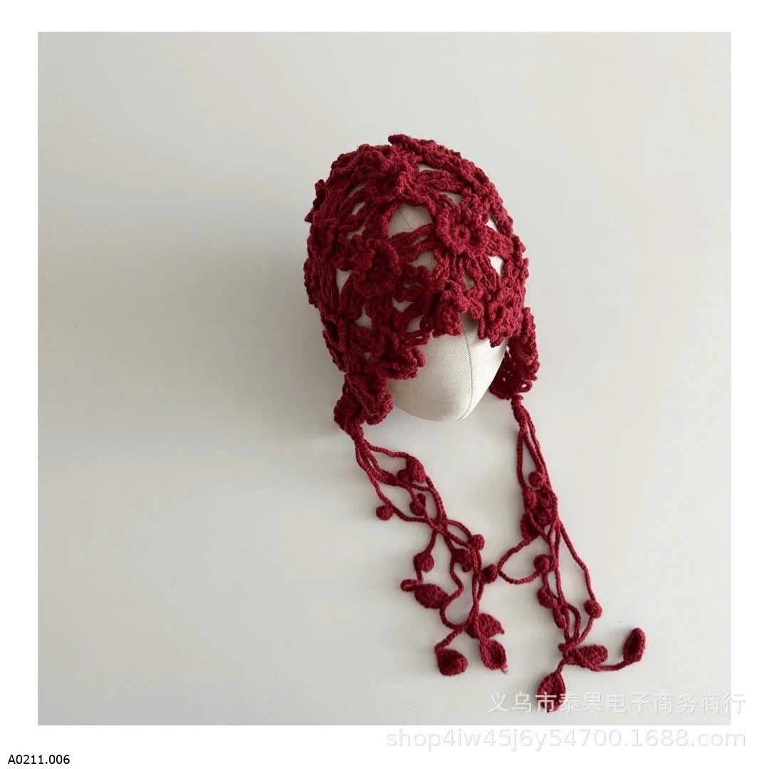 MŨ LEN HOA CHO BÉ   Giá sỉ 104k