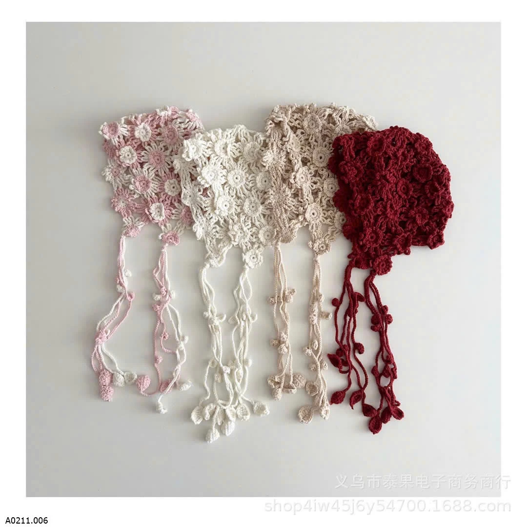 MŨ LEN HOA CHO BÉ   Giá sỉ 104k