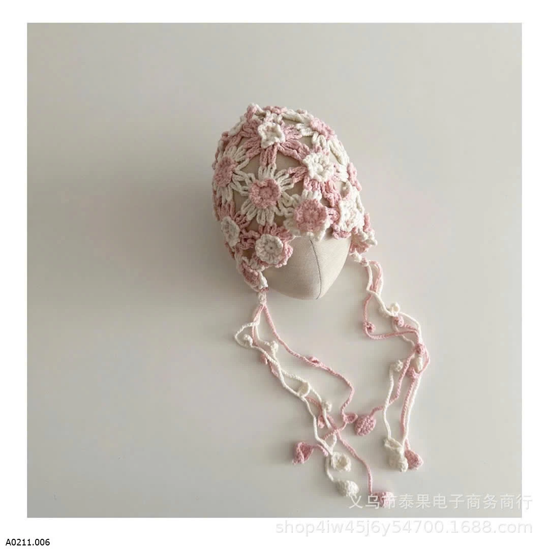 MŨ LEN HOA CHO BÉ   Giá sỉ 104k