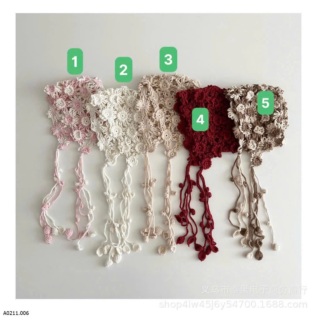 MŨ LEN HOA CHO BÉ   Giá sỉ 104k