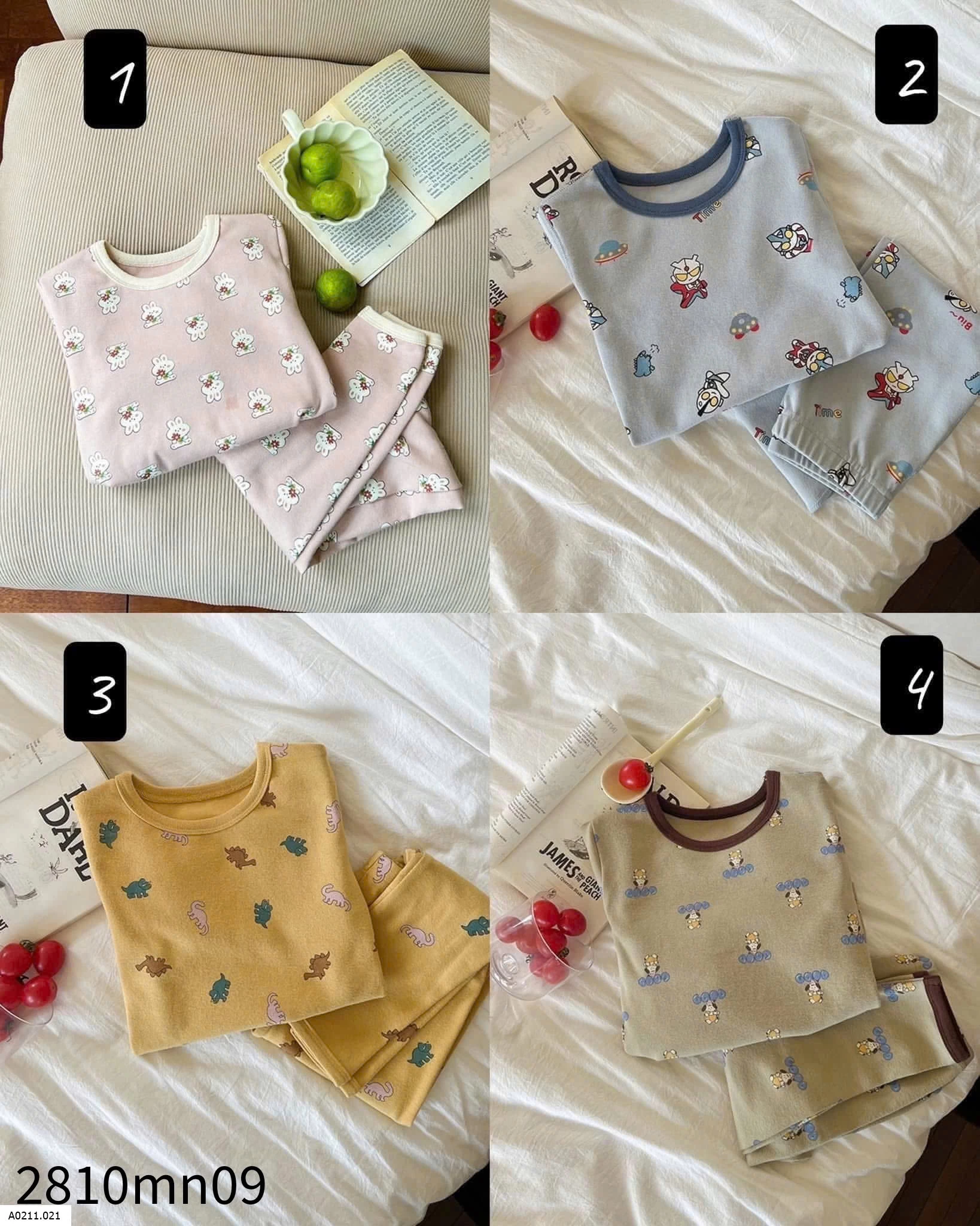 BỘ MẶC NHÀ DÀI TAY HÃNG AMBBKID   Giá sỉ SIZE 80-150 : 120k/1b Size 160:  140k/1b