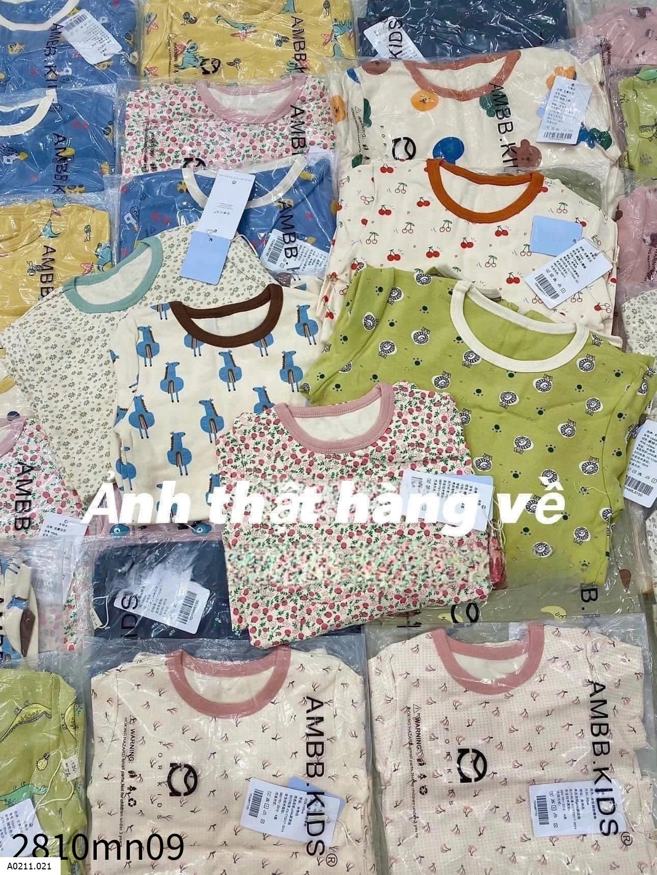 BỘ MẶC NHÀ DÀI TAY HÃNG AMBBKID   Giá sỉ SIZE 80-150 : 120k/1b Size 160:  140k/1b