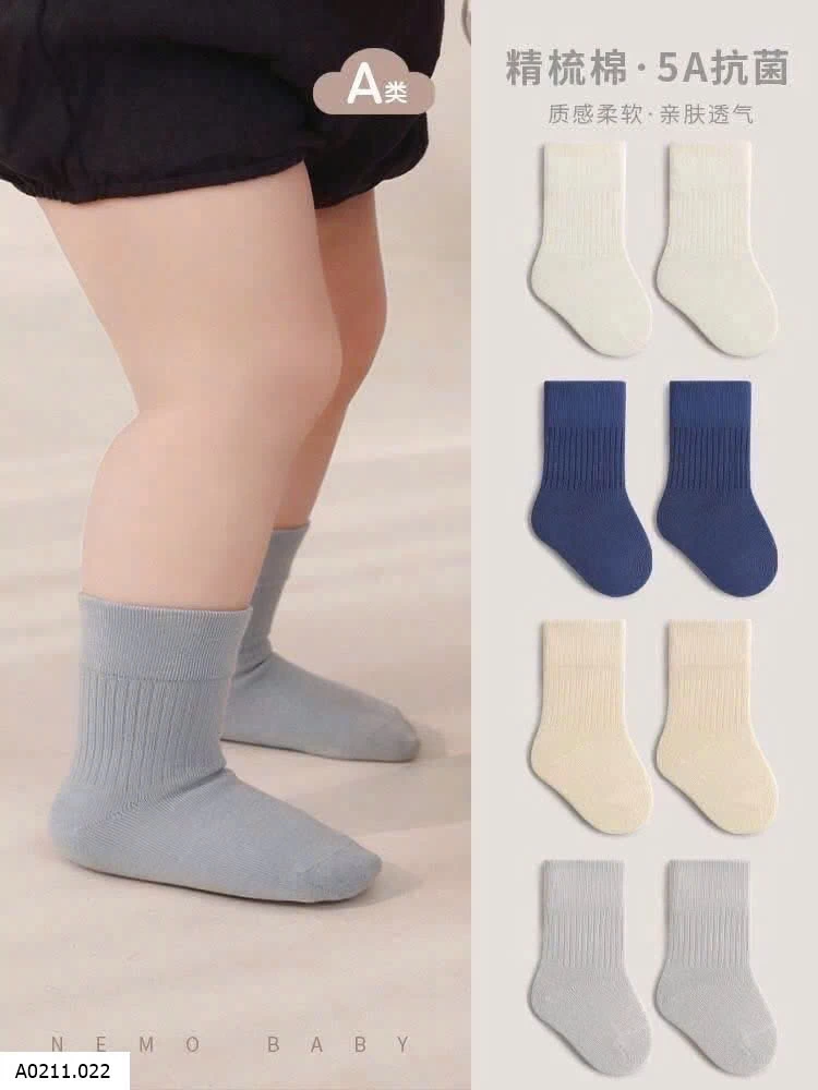 Set 5 đôi tất chính hãng NEMO   Giá sỉ 72k/1 set 5đ