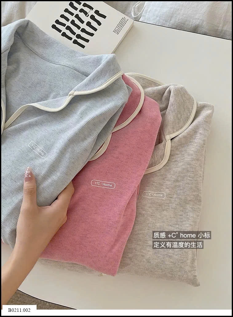 BỘ PIJAMA DÀI CỔ BÈO NỮ  Giá sỉ 240k