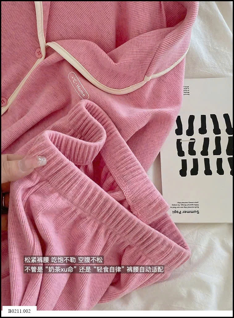 BỘ PIJAMA DÀI CỔ BÈO NỮ  Giá sỉ 240k