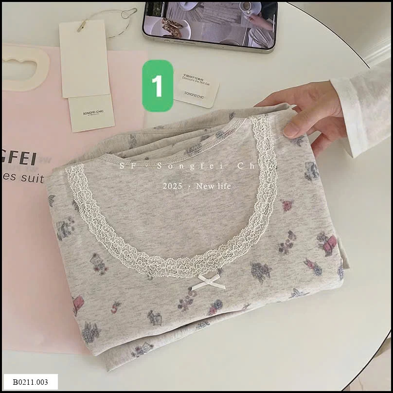 BỘ THU ĐÔNG HOA NHÍ PHỐI REN  Giá sỉ 180ka