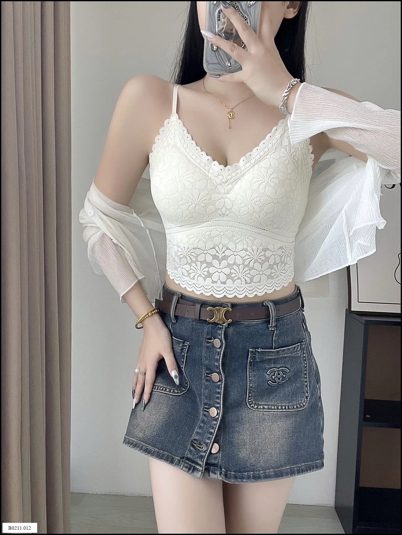 Áo hai dây ren cổ chữ V  Giá sỉ 65k/1c